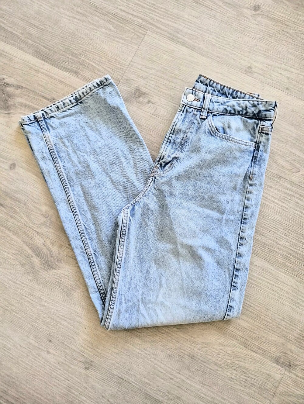 H&M &Denim Blue Wide Leg Ultra High Waste Jeans